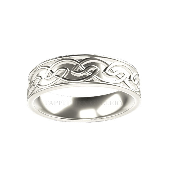 5MM COMFY FIT EDINBURGH CELTIC KNOTWORK RING IN SILVER