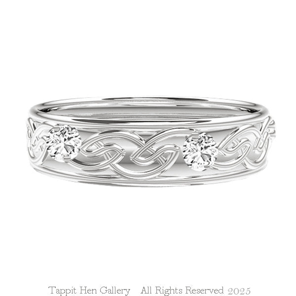 Celtic Flow Edinburgh Diamond Wedding Ring in White Gold Celtic Flow Edinburgh Diamond Wedding Ring in White Gold