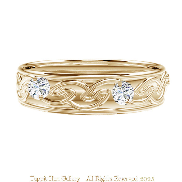 Celtic Flow Edinburgh Diamond Wedding Ring in Yellow Gold Celtic Flow Edinburgh Diamond Wedding Ring in Yellow Gold