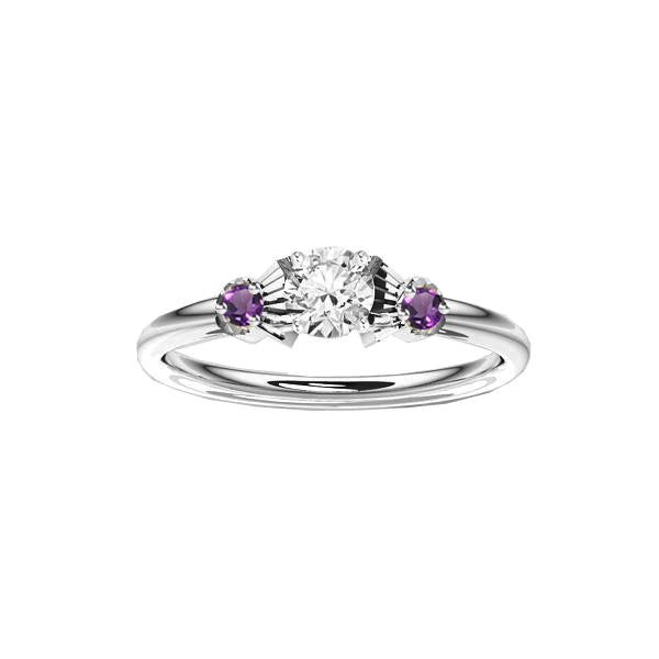 Dainty Scottish Thistle Ring in White Gold with Amethysts Dainty Scottish Thistle Ring in White Gold with Amethysts
