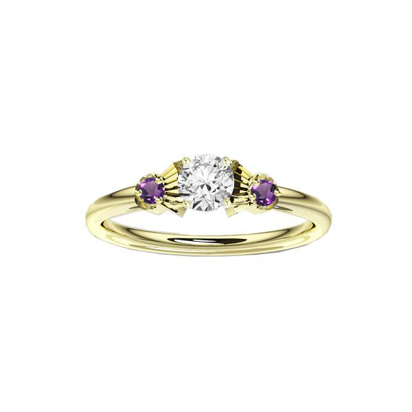 Dainty Scottish Thistle Ring in Yellow Gold with Amethysts Dainty Scottish Thistle Ring in Yellow Gold with Amethysts