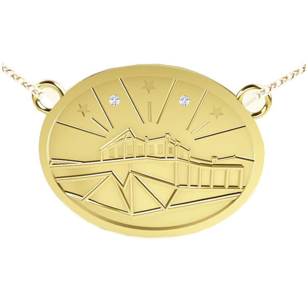 EDINBURGH CASTLE WITH STARS NECKLACE IN YELLOW GOLD EDINBURGH CASTLE WITH STARS NECKLACE IN YELLOW GOLD