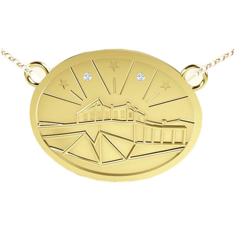 EDINBURGH CASTLE WITH STARS NECKLACE IN YELLOW GOLD EDINBURGH CASTLE WITH STARS NECKLACE IN YELLOW GOLD