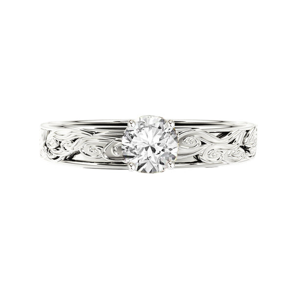 Edinburgh Waves Diamond Engagement Ring in 9ct White Gold
