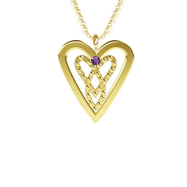Infinity Studded Necklace in Yellow Gold with Amethyst Infinity Studded Necklace in Yellow Gold with Amethyst