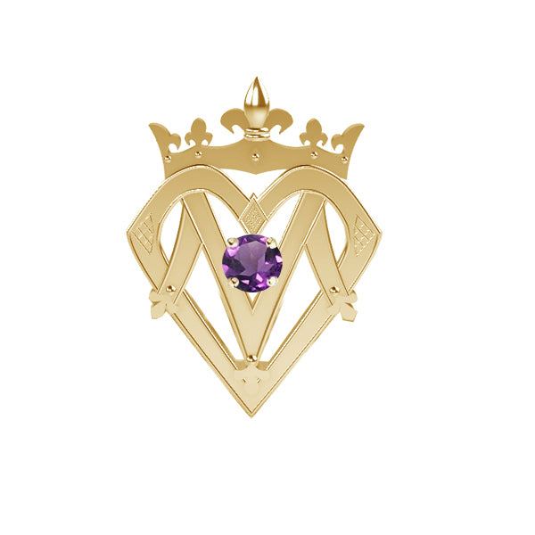 SCOTTISH QUEEN MARY LUCKENBOOTH AMETHYST BROOCH IN YELLOW GOLD SCOTTISH QUEEN MARY LUCKENBOOTH AMETHYST BROOCH IN YELLOW GOLD
