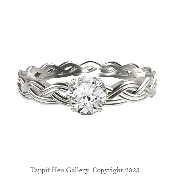 ROYAL CELTIC TWIST DIAMOND ENGAGEMENT RING IN WHITE GOLD