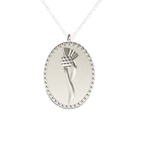 SCOTTISH THISTLE FLOW NECKLACE IN WHITE GOLD Tappit Hen Gallery