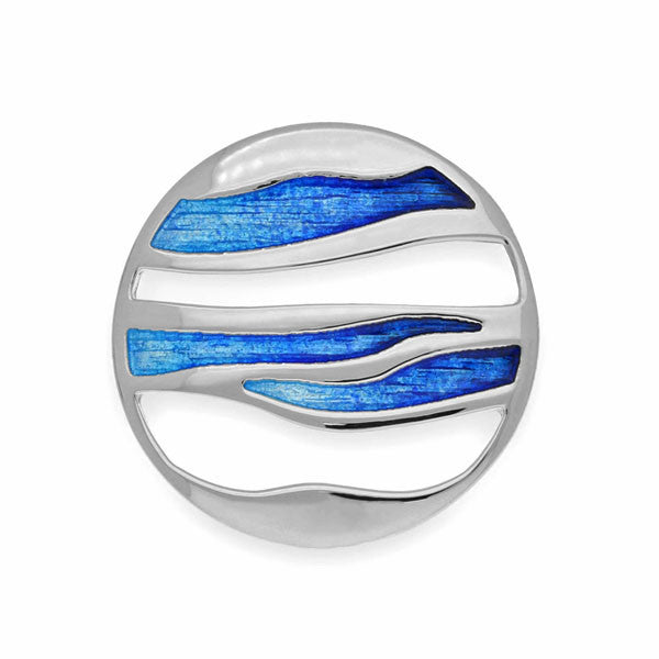 Orbit Enamelled Brooch in Silver