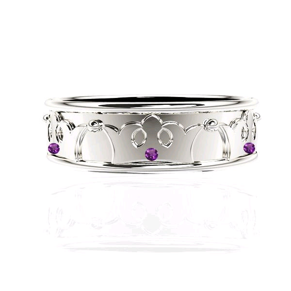 ROYAL EDINBURGH LUCKENBOOTH AMETHYST WEDDING RING ROYAL EDINBURGH LUCKENBOOTH AMETHYST WEDDING RING