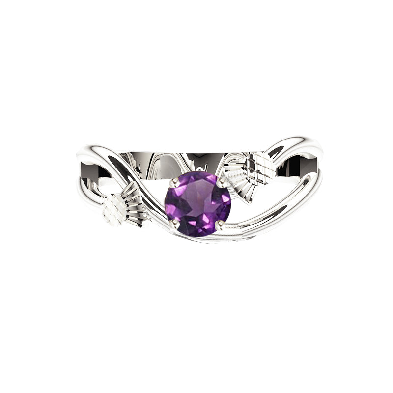 Scottish Thistle Sway Amethyst Engagement Ring Scottish Thistle Sway Amethyst Engagement Ring