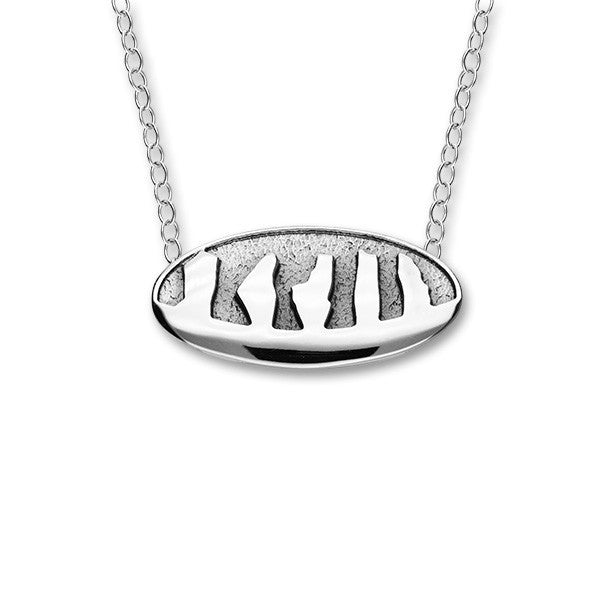 Ring of Brodgar Sterling Silver Oxidised Oval Necklet Ring of Brodgar Sterling Silver Oxidised Oval Necklet