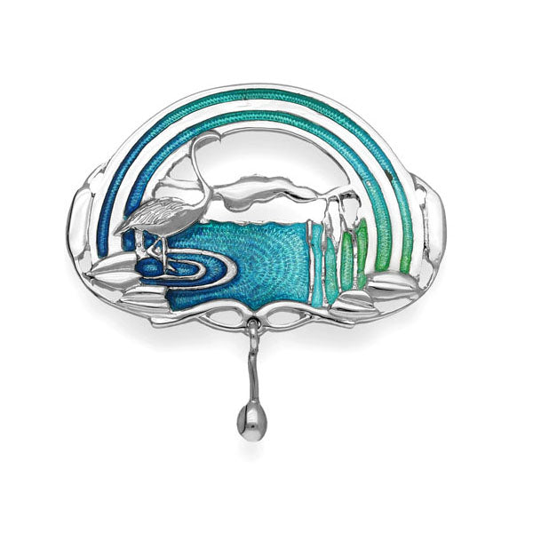 Enamelled Swan Brooch in Sterling Silver Enamelled Swan Brooch in Sterling Silver