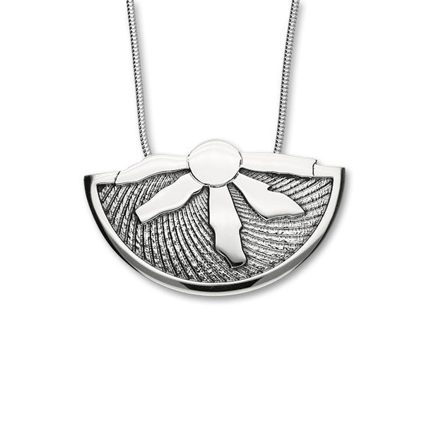 Ring of Brodgar Sterling Silver Oxidised Fan Pendant Ring of Brodgar Sterling Silver Oxidised Fan Pendant