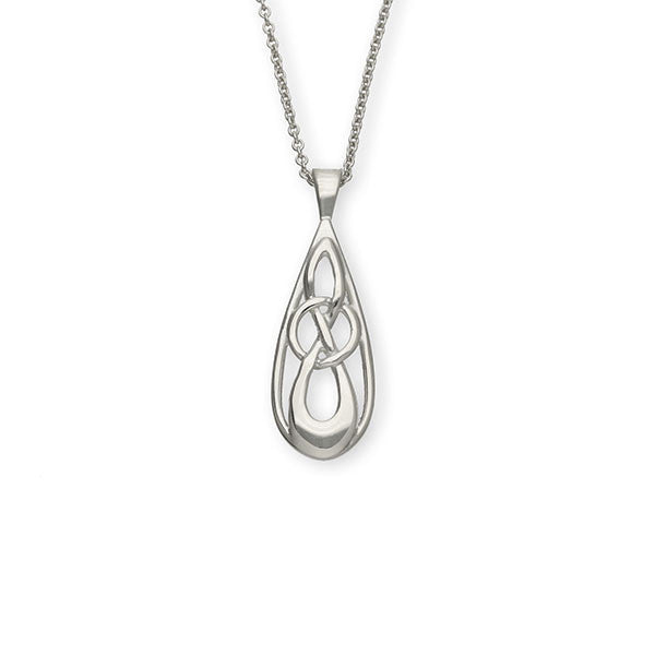 Celtic Drop Pear Pendant in Sterling Silver