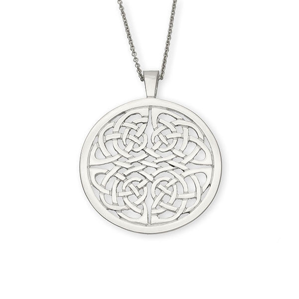 Round Celtic Knot Work interflow Sterling Silver Pendant Round Celtic Knot Work interflow Sterling Silver Pendant