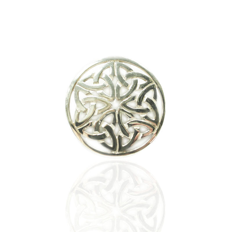 Celtic Endless Knotwork Brooch In Silver