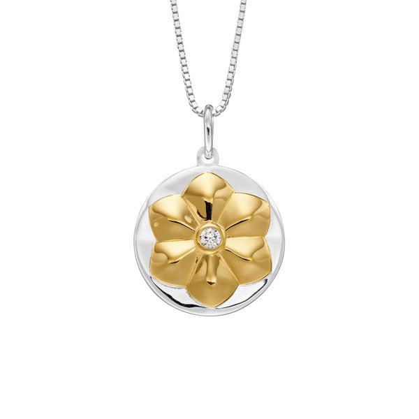 BLOOM PENDANT IN SILVER WITH GOLD VERMEIL