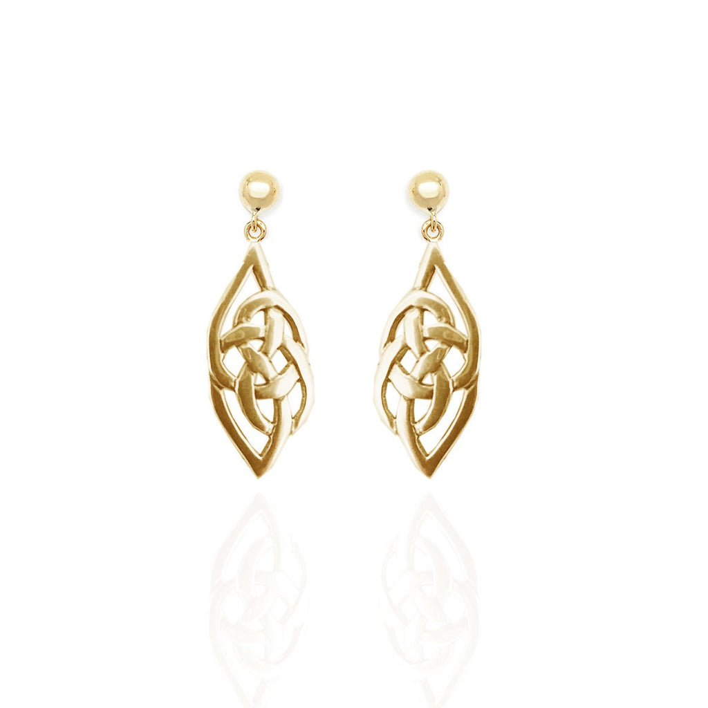 9ct Yellow Gold Celtic Flow Drop Earrings 9ct Yellow Gold Celtic Flow Drop Earrings