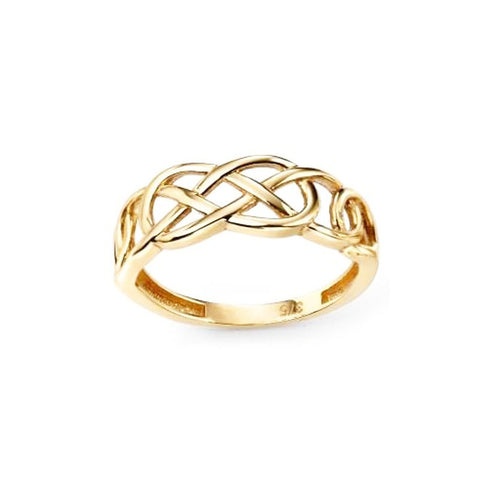Celtic Pleated Knotwork Ring in Yellow Gold