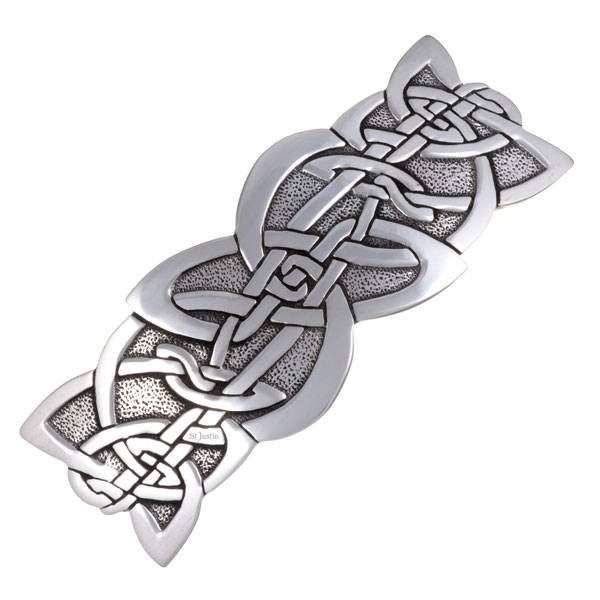 Celtic Design Hair Slide In Pewter