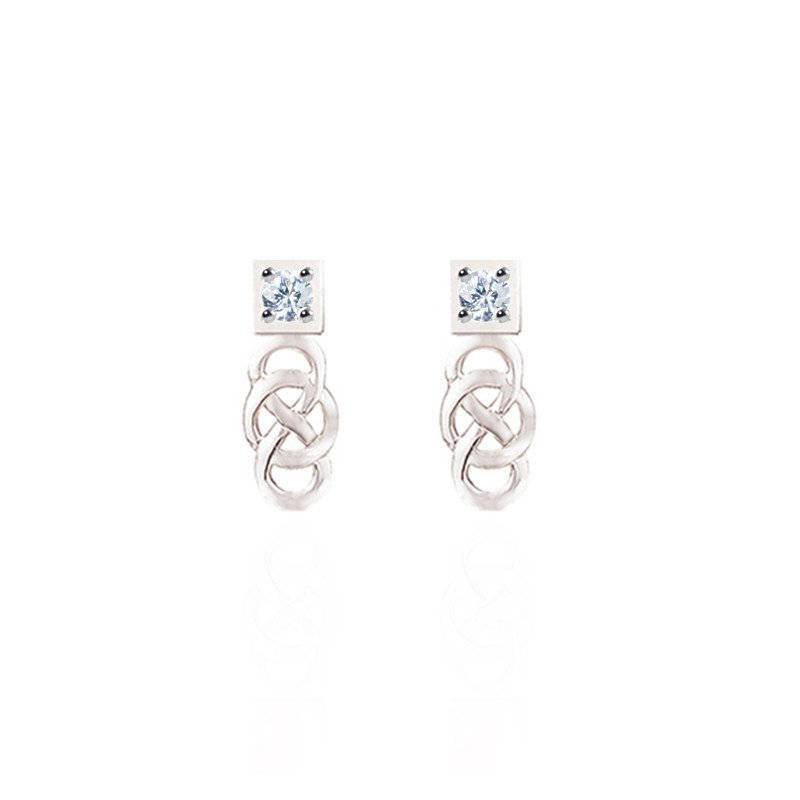 Celtic Earrings with Gem In Silver Celtic Earrings with Gem In Silver