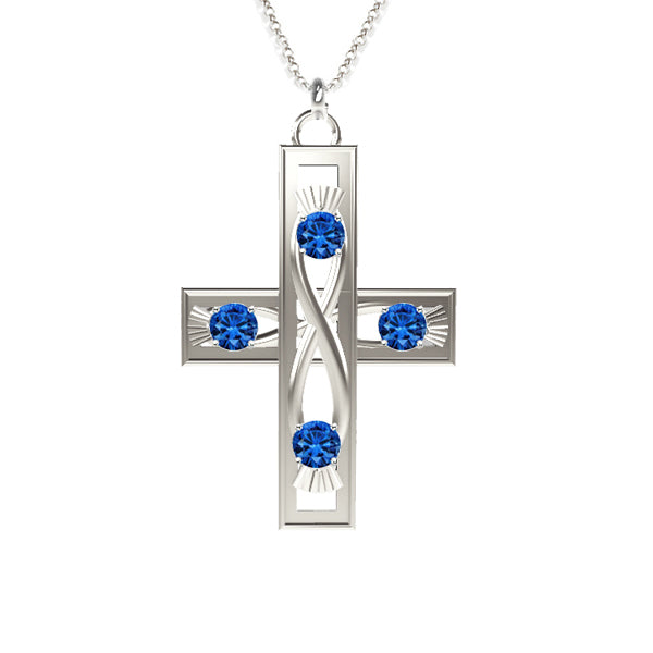 Cross necklace with sapphire 2025