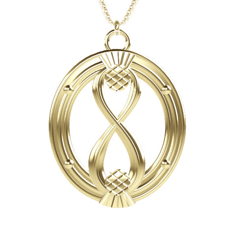 CELTIC INFINITY THISTLE OVAL NECKLACE