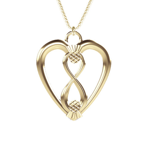 CELTIC INFINITY THISTLE WEE HEART NECKLACE