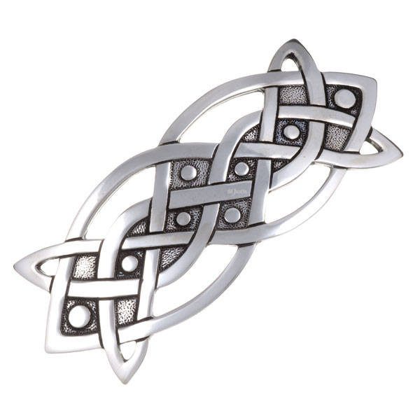 Celtic Knot Hair Slide In Pewter