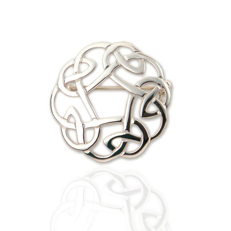 Celtic Knotwork Brooch In Silver