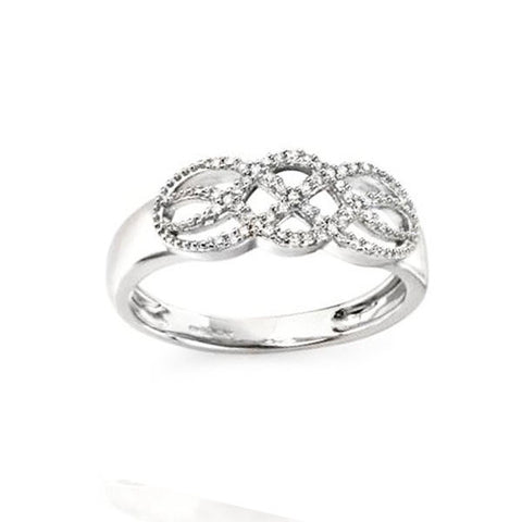 Diamond Ring with Celtic Pave Detail in White Gold