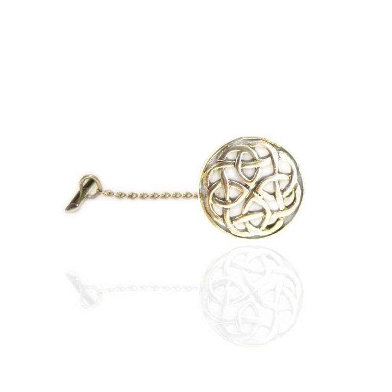 Circular Celtic Knot Tie Tack in Silver