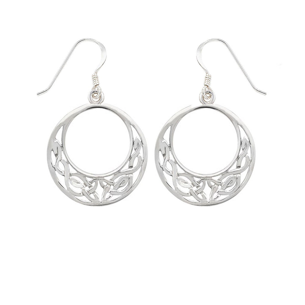 Sterling Silver Celtic Round Drop Earrings