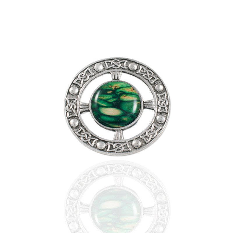 Heathergems Celtic Brooch In Pewter