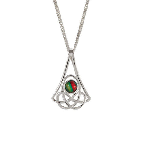 Heathergems Celtic Knotwork Drop Pendant Necklace In Silver