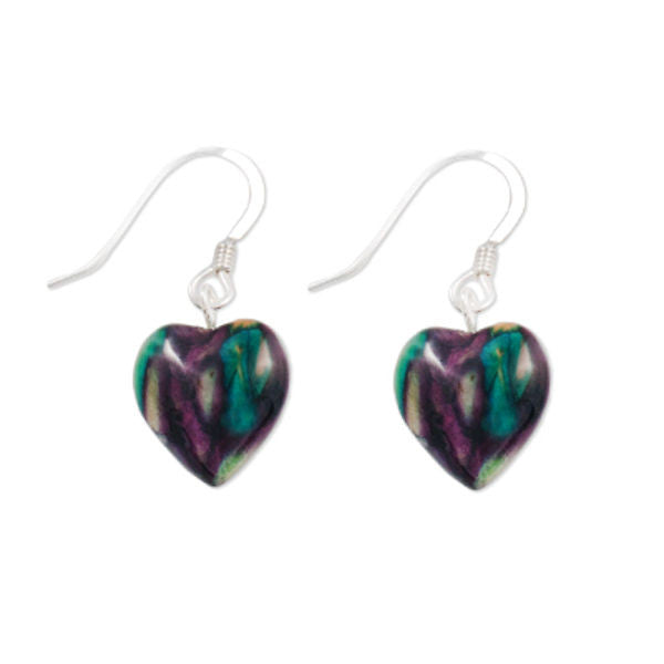 Heathergems Heart Drop Earrings In Silver