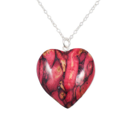 Heathergems Medium Heart Pendant Necklace In Silver