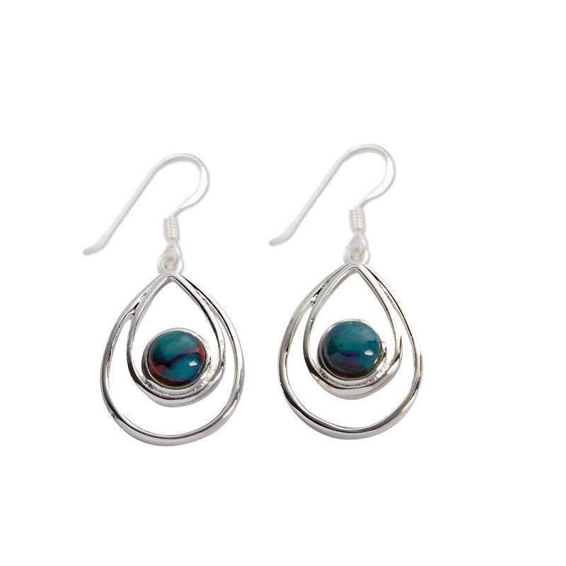 Heathergems Peacock Drop Earrings In Silver