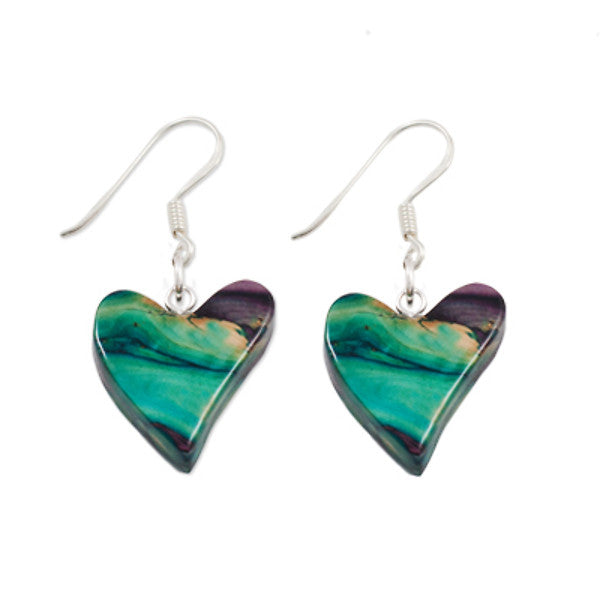 Heathergems Quirky Heart Earrings In Silver