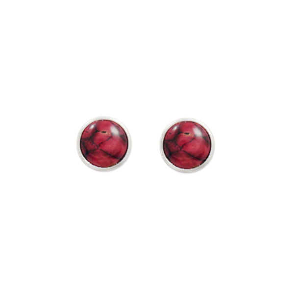 Heathergems Round Stud Earrings In Silver