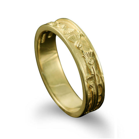 Narrow Scottish Thistle Motif Ring Narrow Scottish Thistle Motif Ring