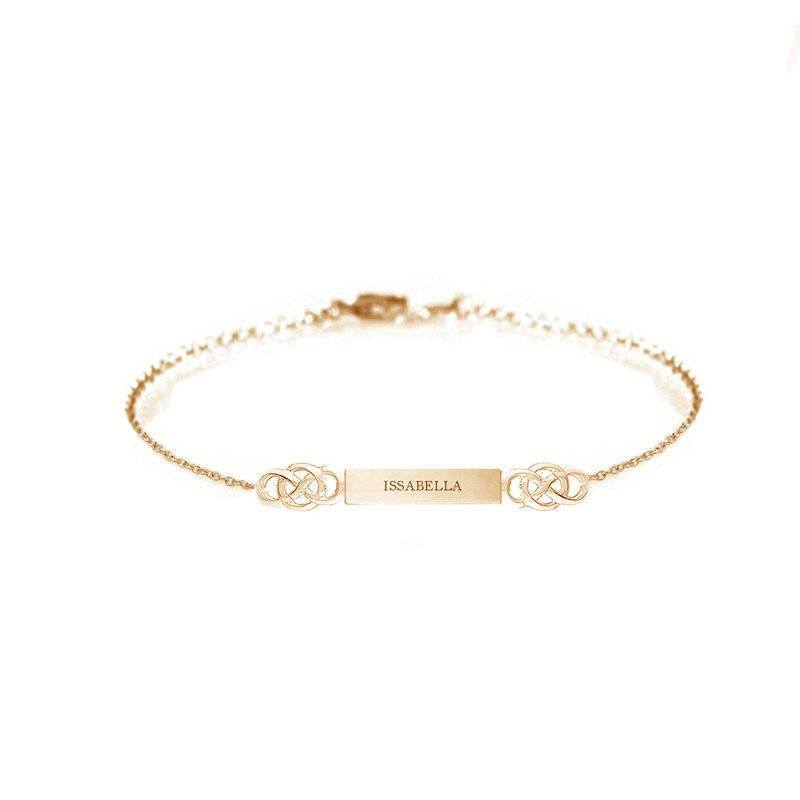 Personalised Name Bar Celtic Layered Bracelet In Gold Vermeil Personalised Name Bar Celtic Layered Bracelet In Gold Vermeil