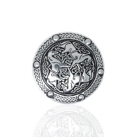 Pictish Horse Belt Buckle In Pewter