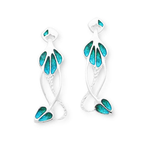 Rennie Mackintosh Turquoise Drop Earrings in Silver