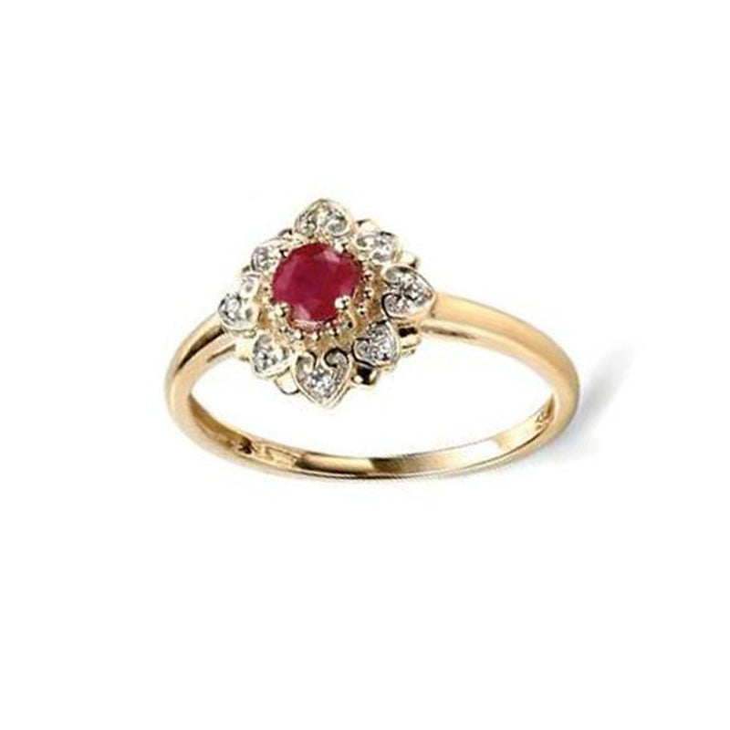 Ruby & Diamond Engagement Ring in Yellow Gold Ruby & Diamond Engagement Ring in Yellow Gold