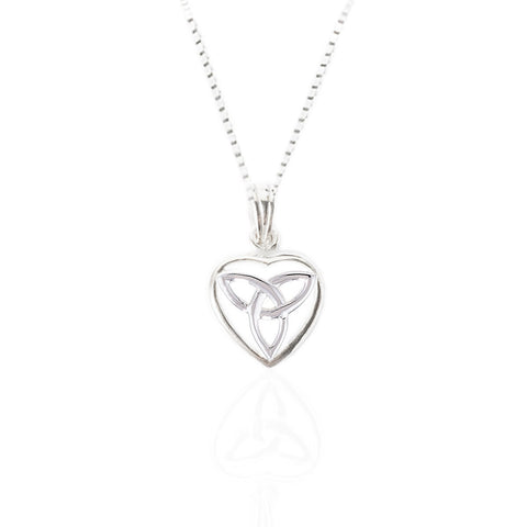 Sterling Silver Small Trinity Heart Pendant
