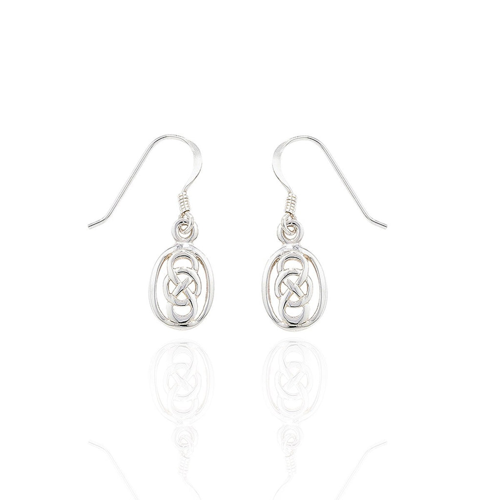 Sterling Silver Celtic Loop Over Drop Earrings