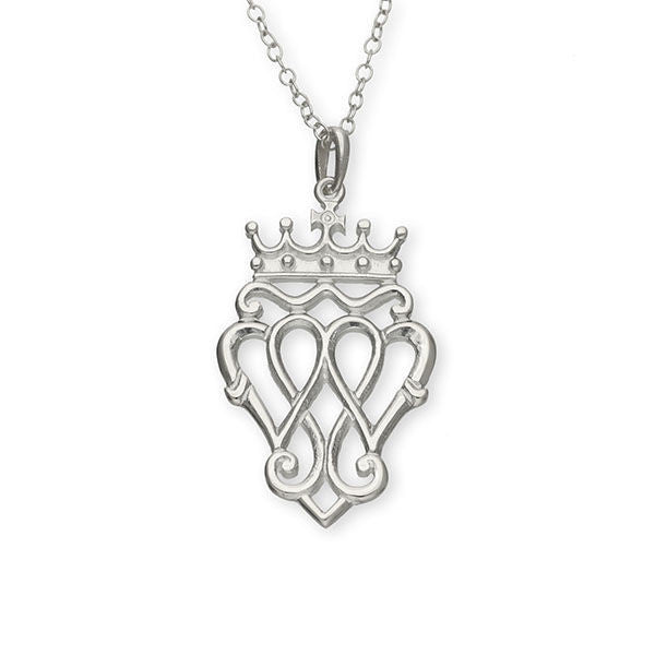 Scottish Traditional Triple Heart Luckenbooth Pendant in Silver