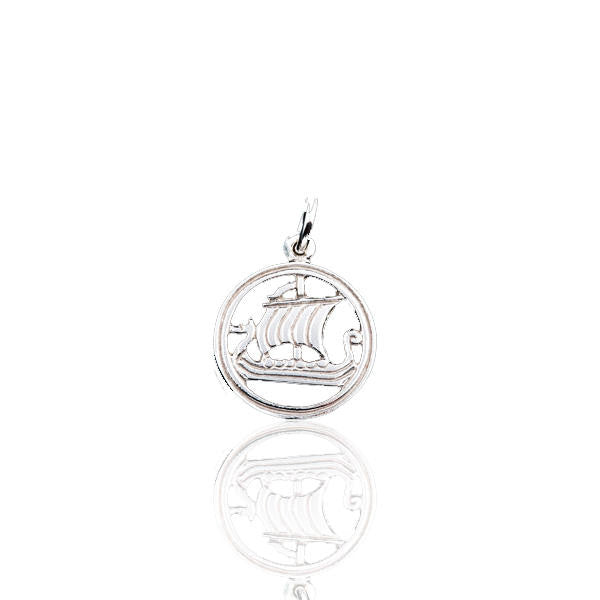 Shetland Viking Longship Round Charm